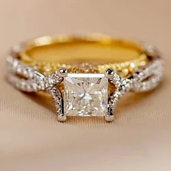 Vintage Diamond 18K white Gold Ring Gemstone Wedding Ring for Women pure topaz bague anel Jewelry anillos de Bizuteria Gemstone