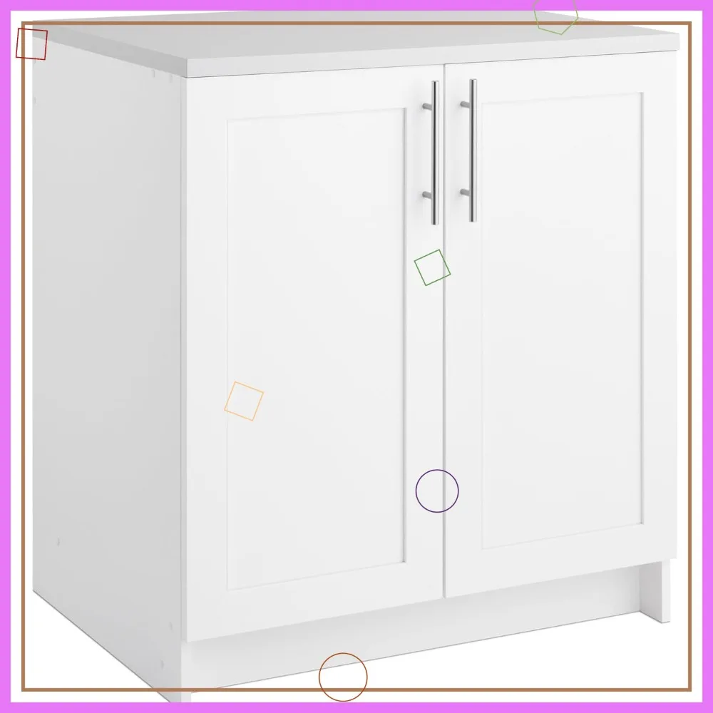 32" White Storage C…