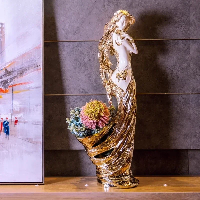 BJ Home Jewelry Decorative Figure Flower Arrangement Ornament European-style Large-scale Floor-to-ceiling