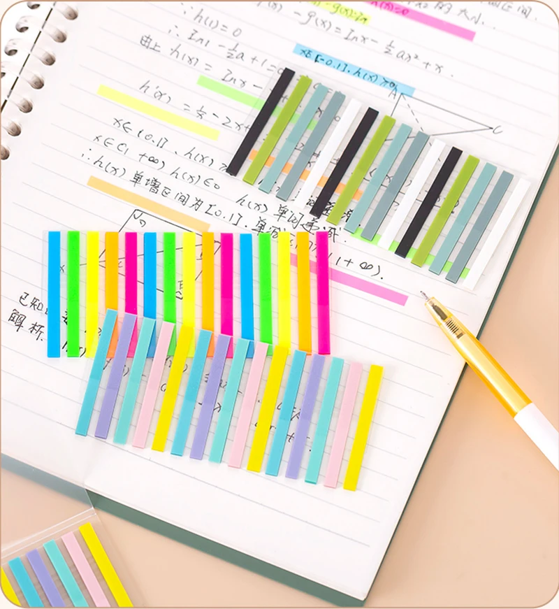 Reading Aid Highlight Sticker Transparent Fluorescent Index Tabs Flags Sticky Note Stationery School Office Supplies