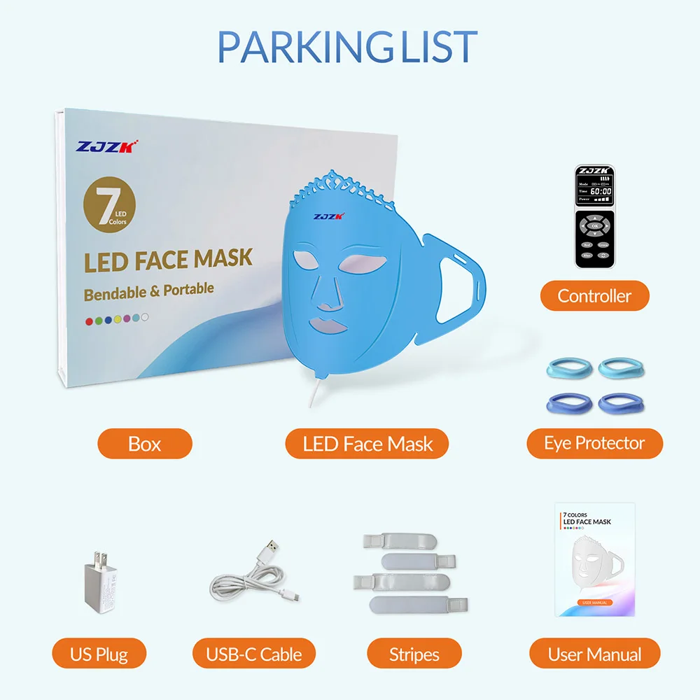 7 Colors Pdt Led Face Therapy Red Light Skin Whitening Facial Beauty Machine Home Use Soft Led Face Therapy Mask 360 LED Chips