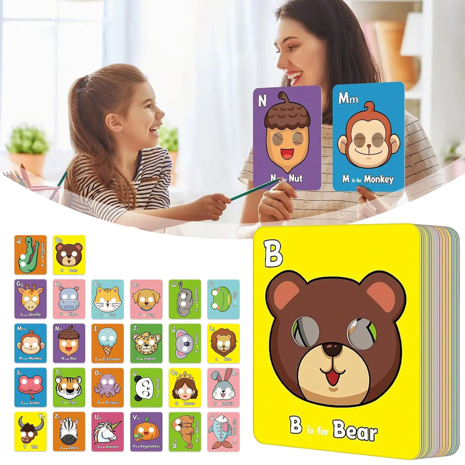 

Флэш-карты Giant-ABC с животными, очень большие толстые развивающие открытки, подарок на день рождения и праздник