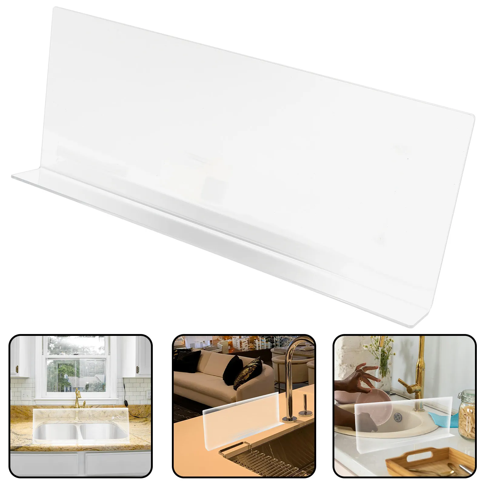 

4Pcs Clear PVC Bathtub Splash Guard Corner Water Blocker for Bathroom Sink Shower Tub Washbasin Waterproof Spatter Protector