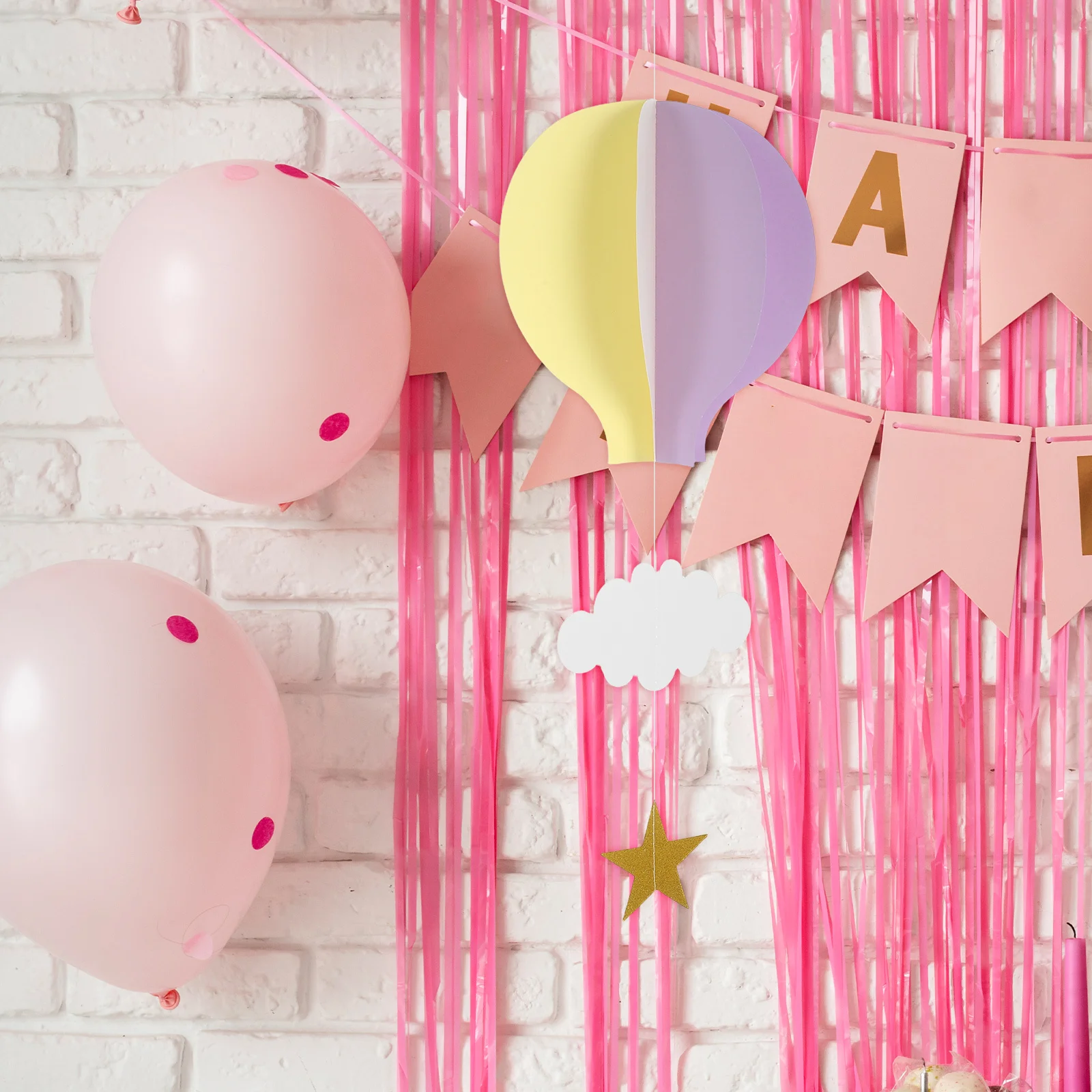 

4Pcs Hot Air Balloon Garland Decoration Pastel Star Hanging Party Streamer Birthday Wedding Baby Shower Kindergarten