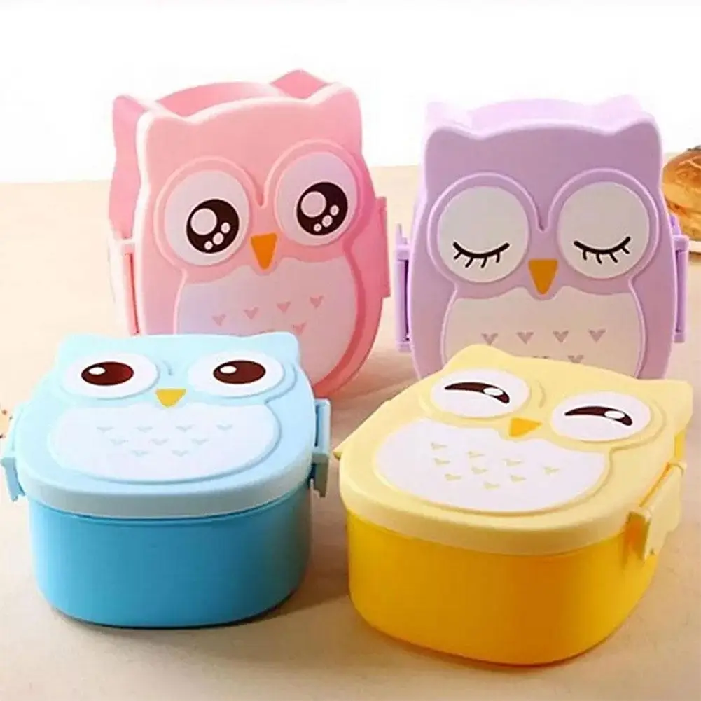 Owl Shaped Lunch Box With Compartments Lunch Food Container With Lids Almacenamiento Cocina Portable Bento Box For Kids School