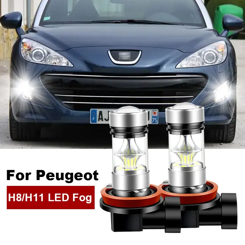 

2x для Peugeot RCZ 2010-2015, Traveller 2016-2017,Rifter 2018-2019 светодиодные противотуманные фары H8 H11, автомобильные DRL лампы 6000K 12V 4800LM