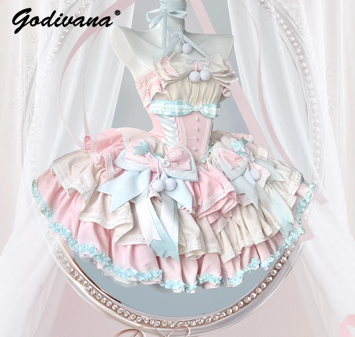 

Высококачественное оригинальное платье принцессы Лолиты, милое и милое женское короткое платье без бретелек для вечеринки, дня рождения, свидания, облегающее платье для торта