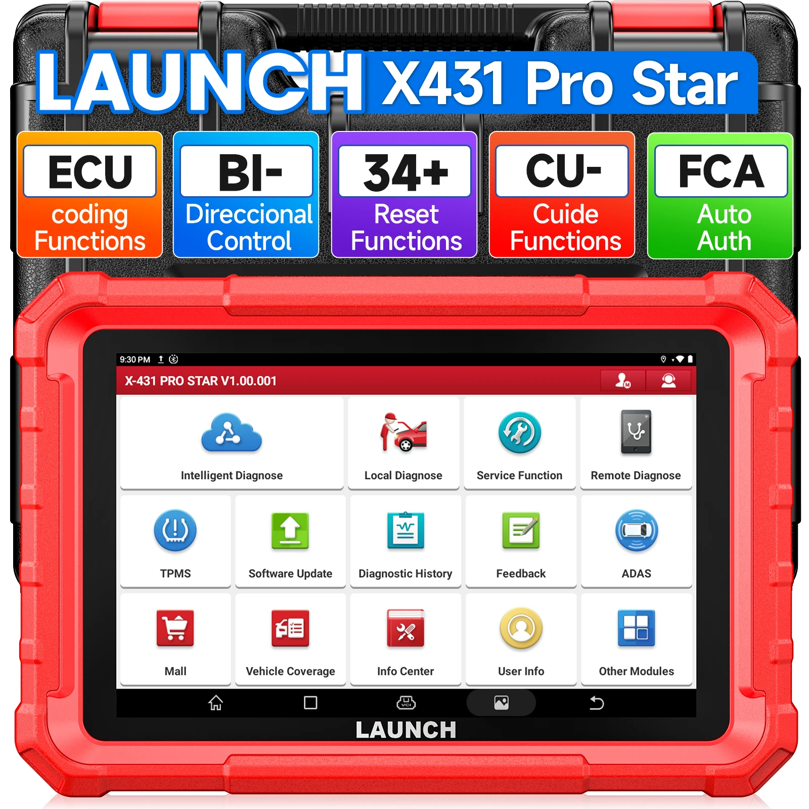 

Launch X431 Pro Star Professional Car Diagnostic Tool ECU Coding FCA IMMO 37+ Reset Service OBD2 Scanner OBD EOBD Scan