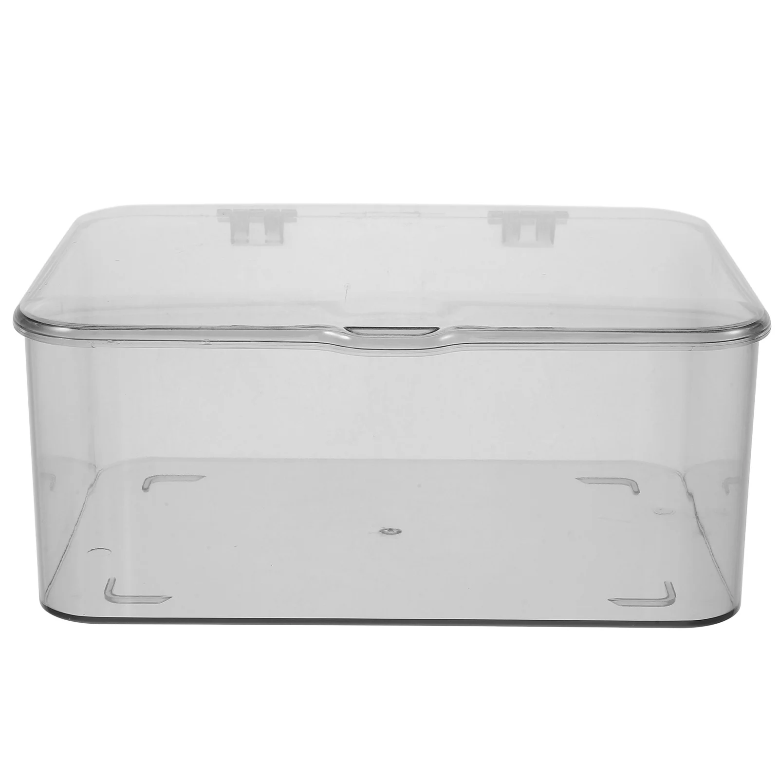 

Clear Desk Organizer Grey Transparent Storage Box Lid Office Supplies Organizer Small Item Jewelry Craft Storage Plastic Drawer