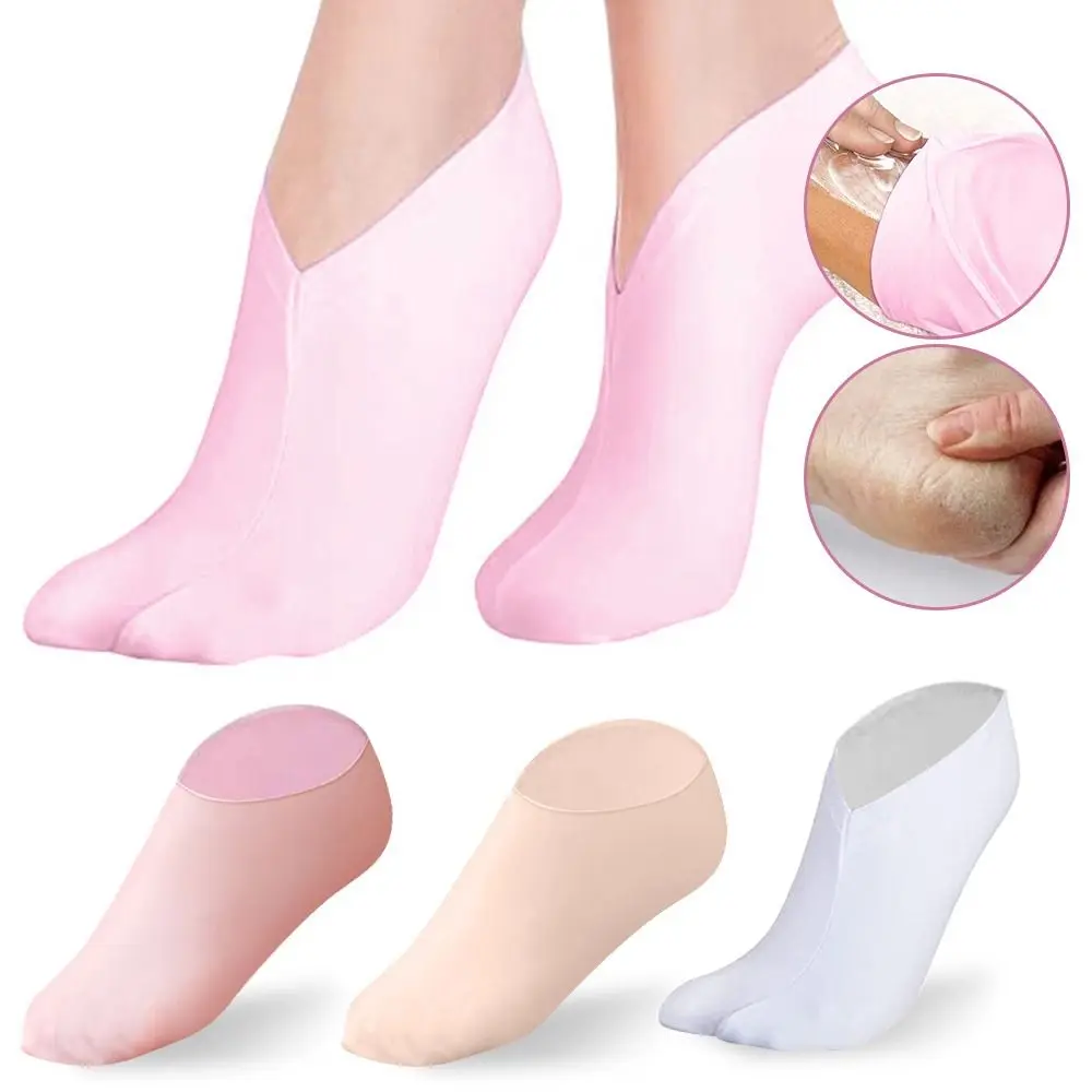 Calcetines hidratantes de silicona para reparación, alivio del dolor, antigrietas, calcetines para el cuidado de la piel, elimina la piel muerta, herramienta exfoliante para el cuidado de los pies