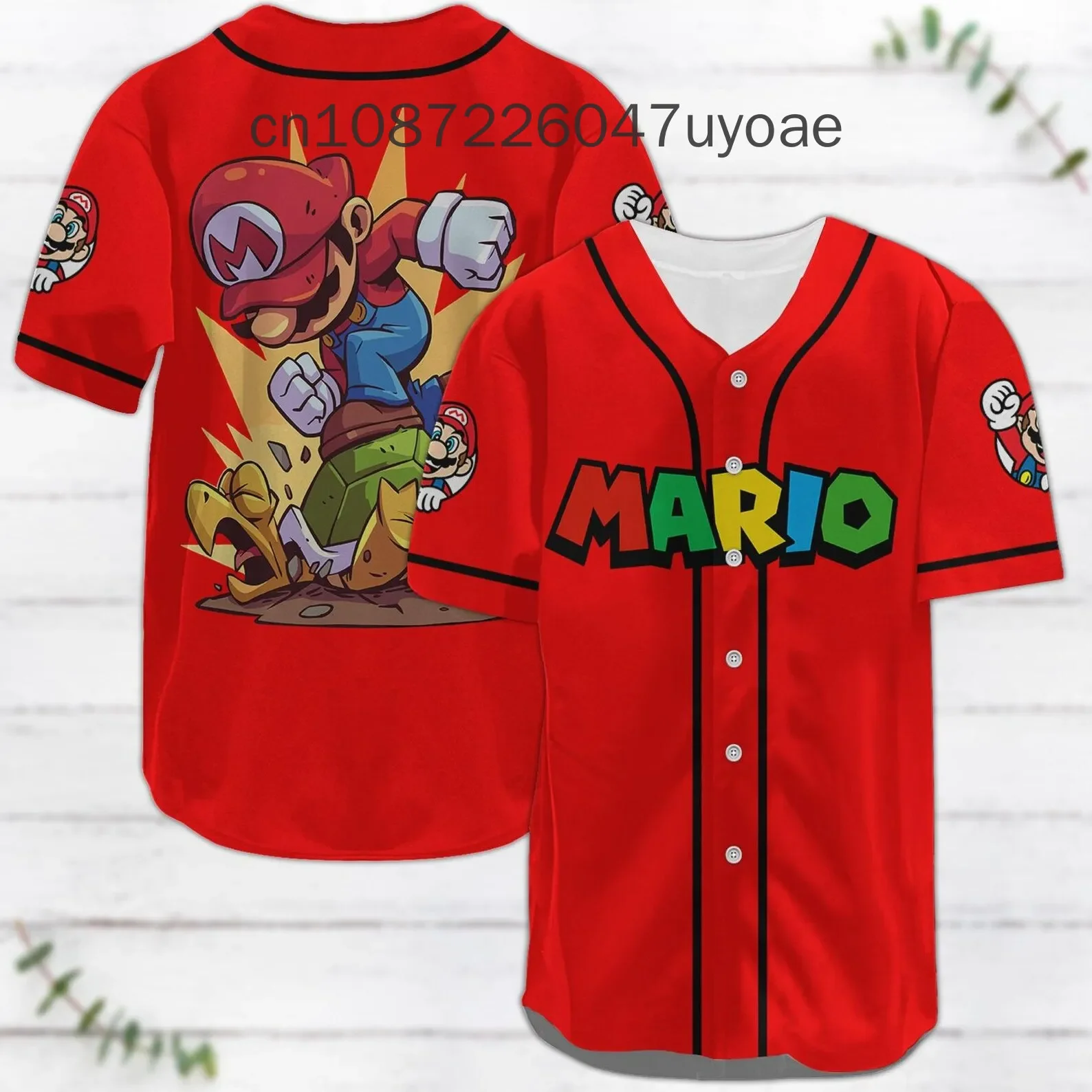 ใหม่ที่กําหนดเองชื่อ Super Mario เสื้อเบสบอลฤดูร้อนผู้ชายและผู้หญิงเด็กเสื้อยืดแขนสั้น