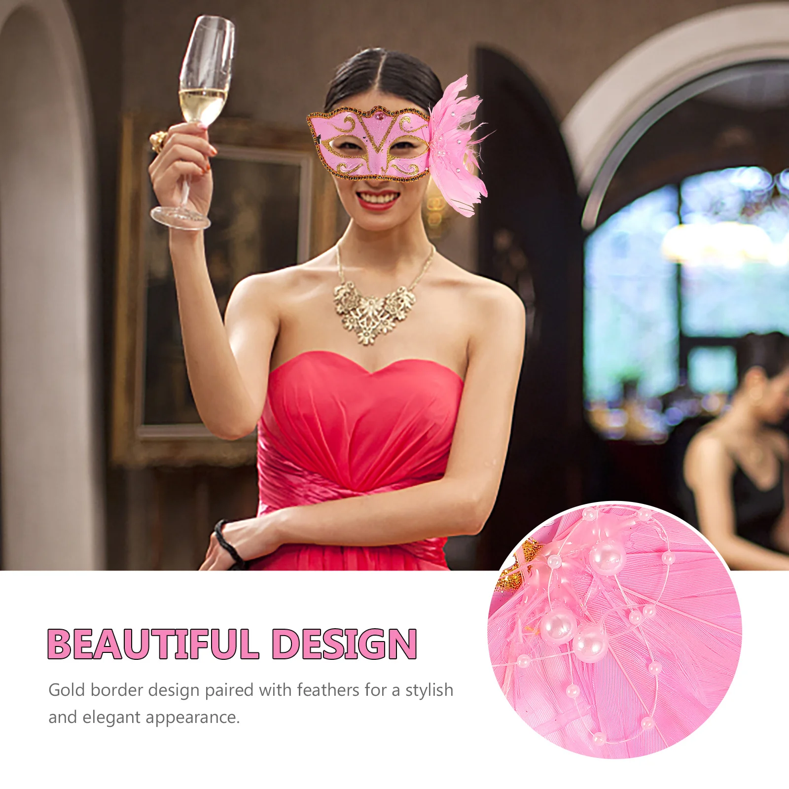 

Mask For Party Masquerade Princess Costume Face Mask Fancy Dress Dance Cosplay Event Durable Comfortable Fit Most Adults