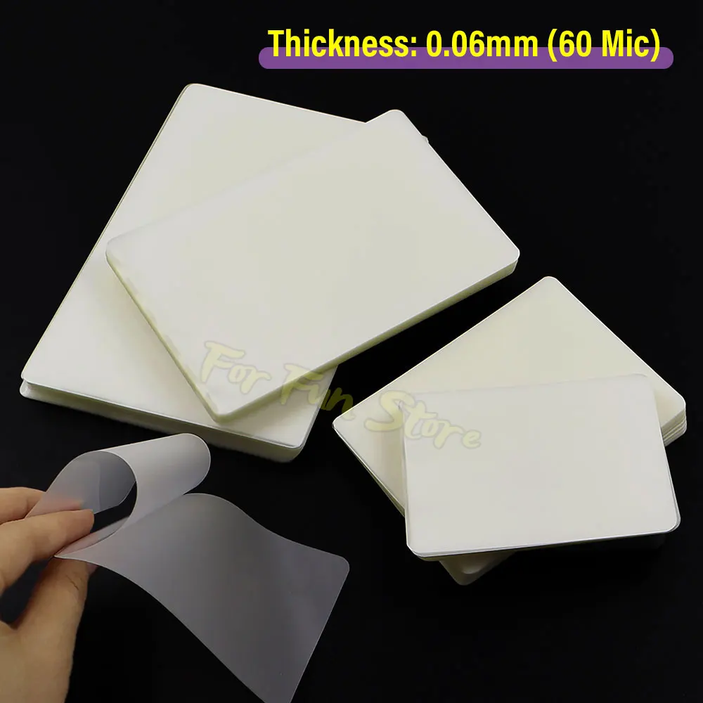 For Fun 3/4/5/6 Inch 100 Sheets 60 Mic Thermal Laminating Film PET Plastic Film For Photo/Card/Picture Hot Laminator Film