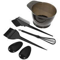 5 Pcs Hair Dye Bowl Brush Kit Professional Salon Hairdressing Tinting Mixing Tool Reusable Hair Coloring Set Durable Plastic