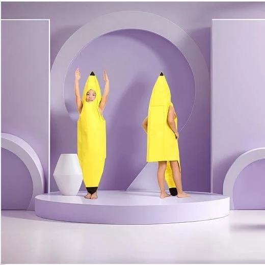 Banana COS Costume Fruit Themed Performance Suit for Adults Children's Day Celebration loween Par Outfit Unique Ensemble