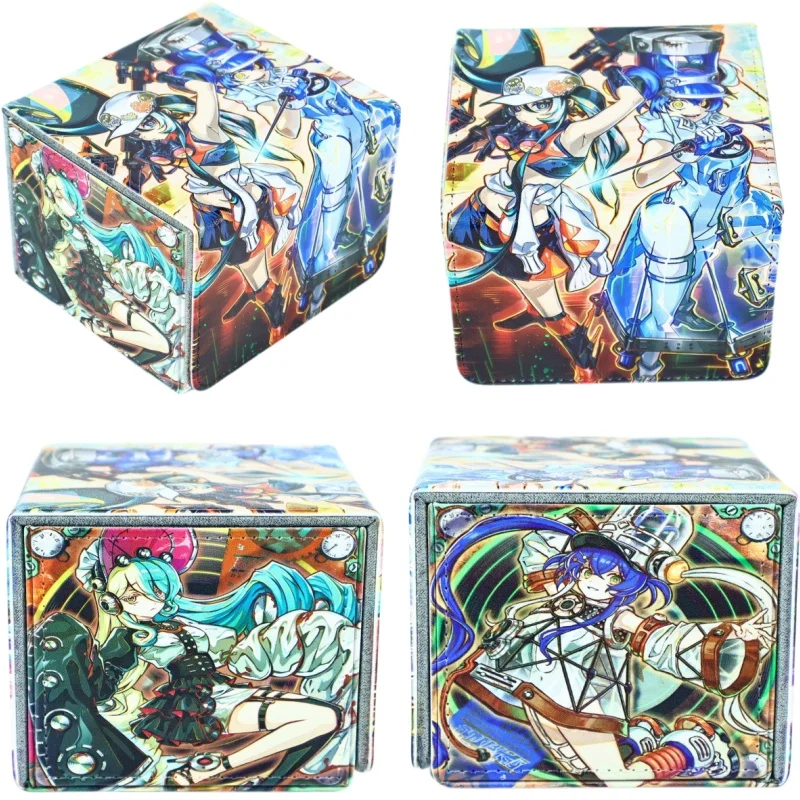 

Yu-Gi-Oh! Kewl Tune Rotary Diy Magnetic Leather Board Game Card Box Kewl Tune Mix Ptcg Opcg Tcg Game Collection Card Storage Box