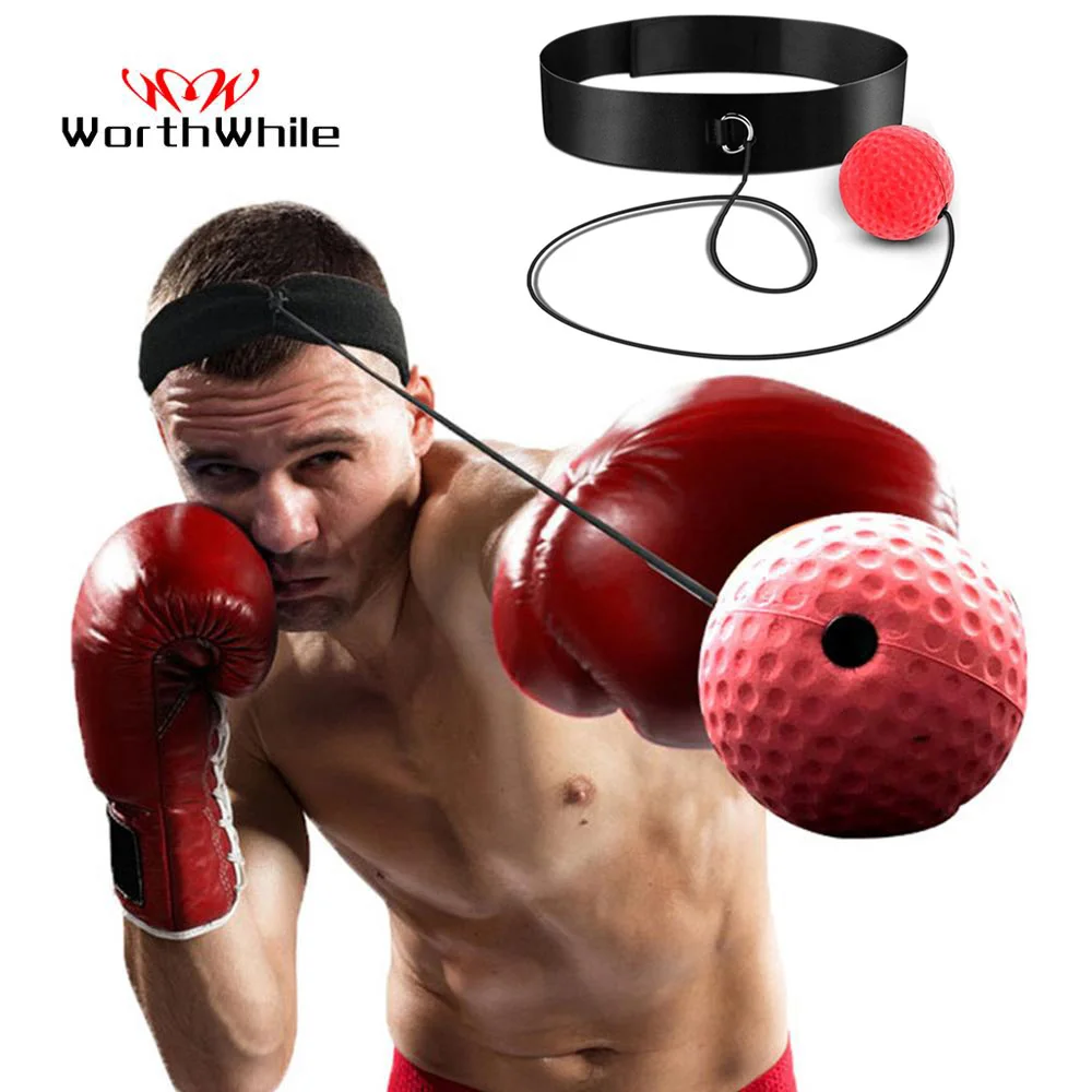 WorthWhile Kick Boxing Reflex Ball Head Band Fighting Speed Training Punch Ball Muay Tai MMA Exercise Equipment Accessories