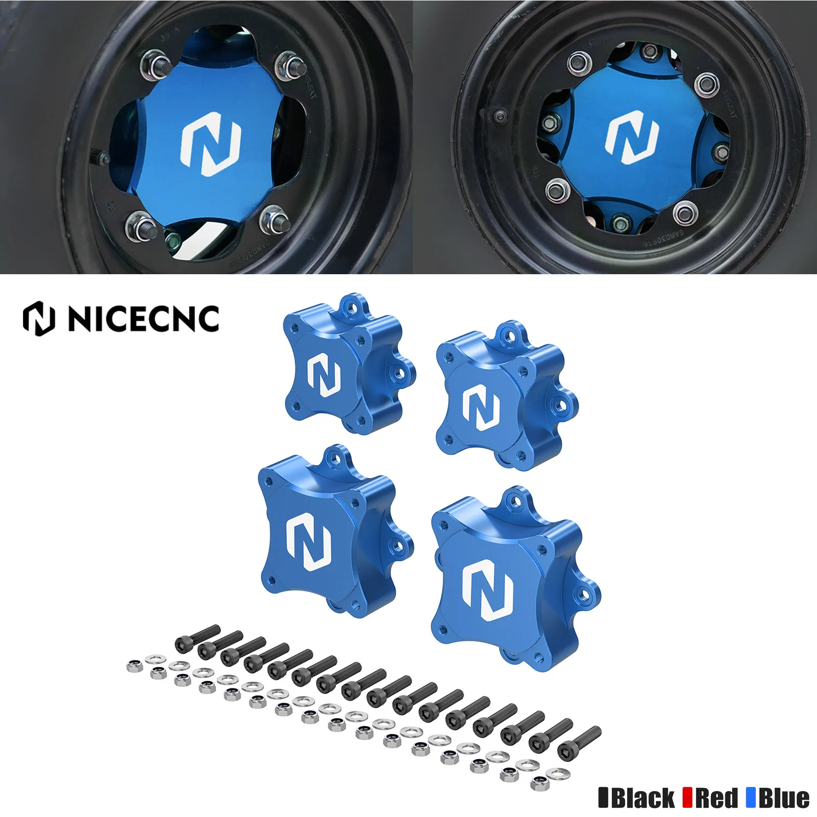 NICECNC For 700 Raptor Wheel Hub Spacers Aluminum For Yamaha Raptor 700 YFZ450 YFZ450R YFZ450X Raptor 125 Raptor 250 Raptor 660R