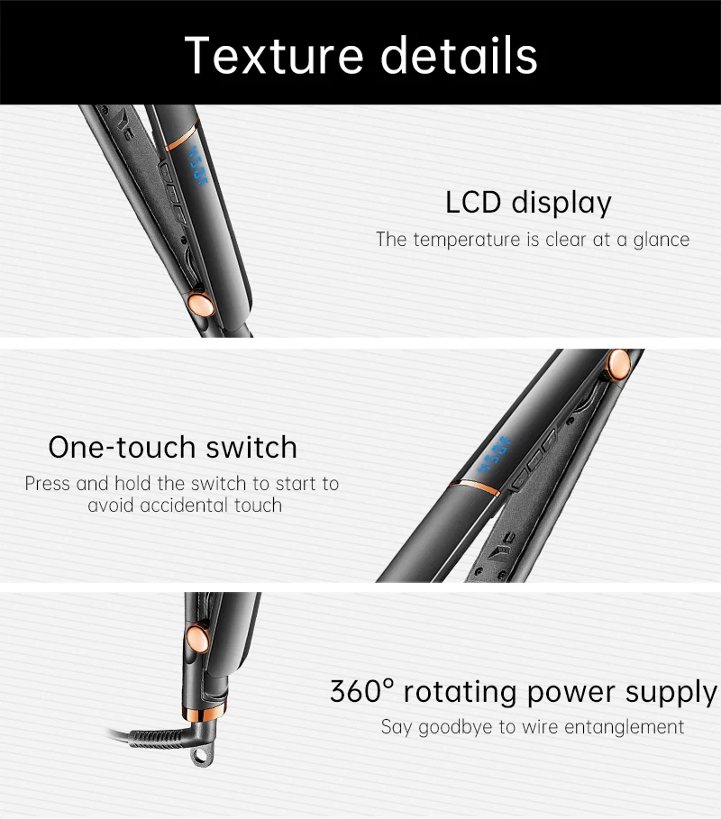 VGR Elektrische Haarbürsten Keramik Lockenstab Schwarz Trockner und Glättbürste Haarstylingbürste 45