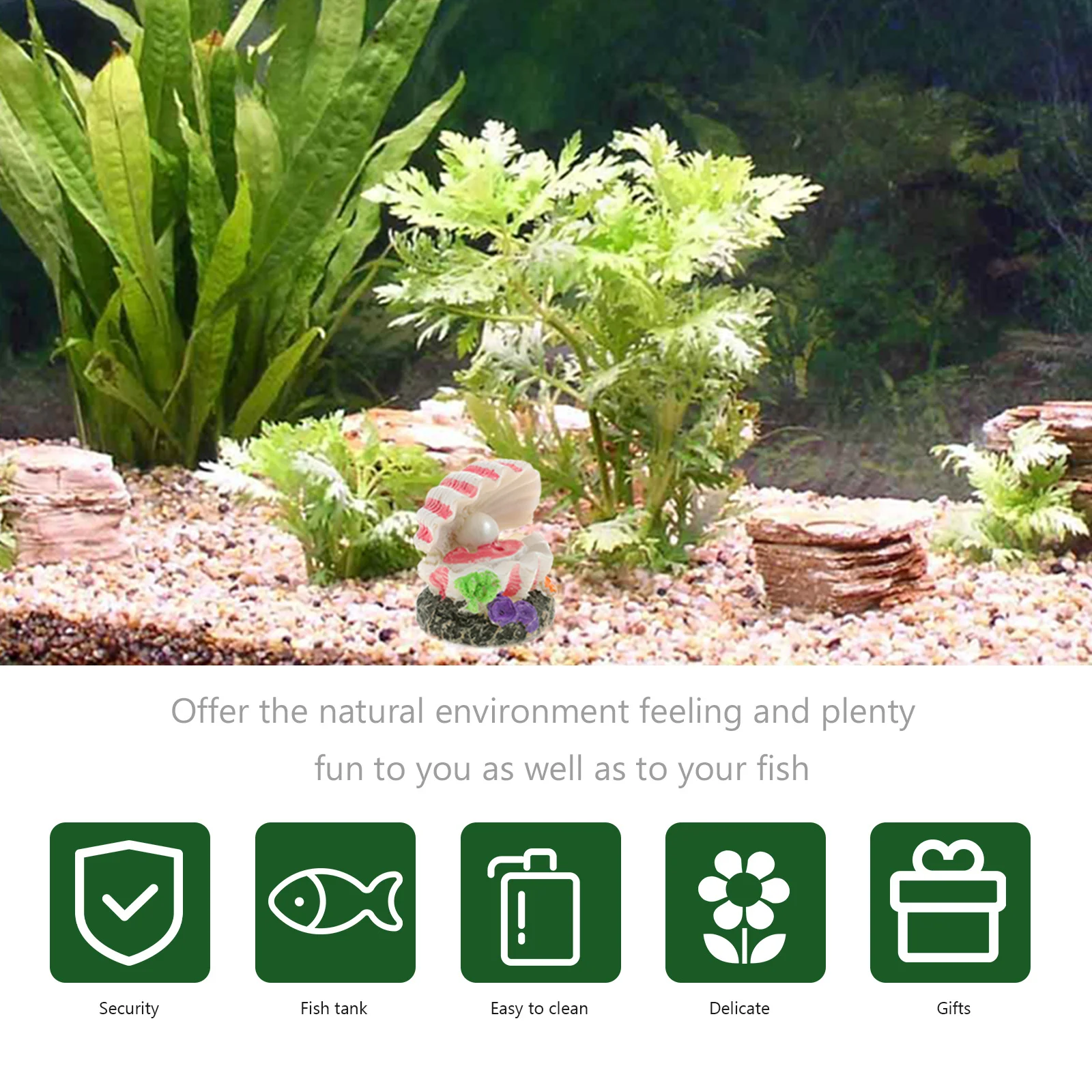 

1Pcs Bubble Pearl Shell Aquarium Air Bubble Stone Durable Resin Sea Shell Fish Tank Ornament Decorative Landscape