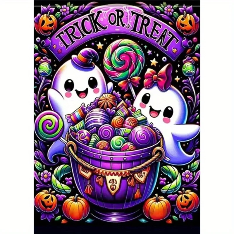 Diamond Painting Two Cute Spooky Halloween Elements Mosaic Handmade Artwork Full Round/Square Diamonds Gift Home Decor