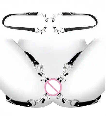 Open Vagina Stimulator For Women Bdsm Bondage Labia  Spreader Clips Breast Nipple Clamps Leather Slave Fetish Clitoris Sex toys
