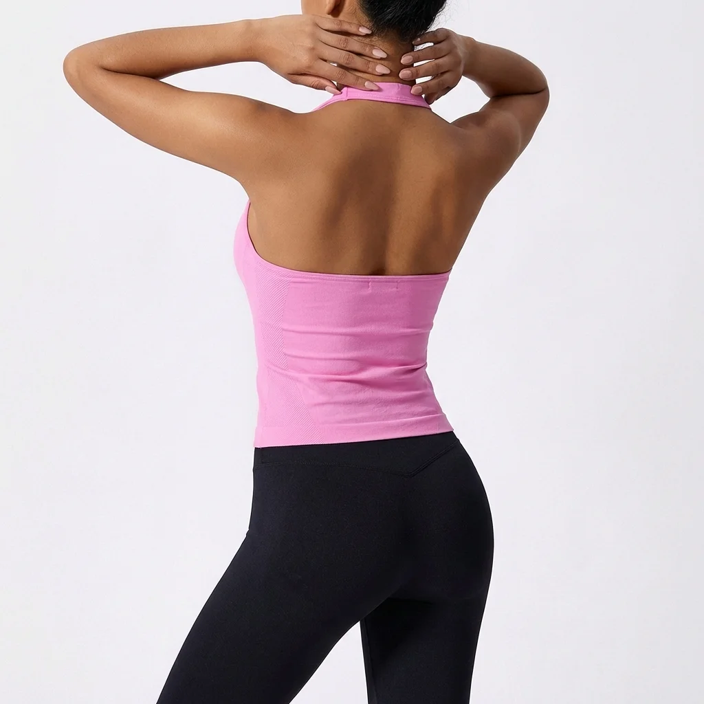 Women's Sexy Seamless Yoga Vest Fitness Bra Sports Bra Hanging Neck Yoga Vest Breathable Pilates Top Gym Top for Active Wear image 5