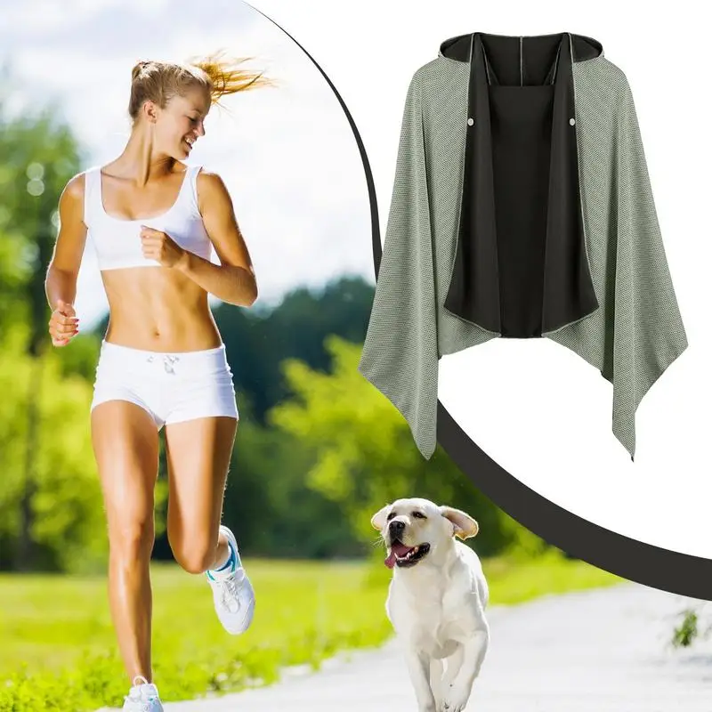 Sun Protective Jacket Soft Sun Protection Jacket Cooling Shawl Sun Poncho Sun Protective Wrap With Snap For Outdoor Activities