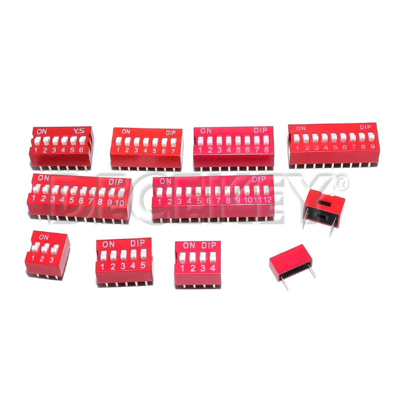 10 Peças Módulo de Interruptor Deslizante Tipo DIP de 1 a 12 Posições, Passo de 2.54mm, Interruptor de Alavanca Azul para PCB 8PIN 6PIN