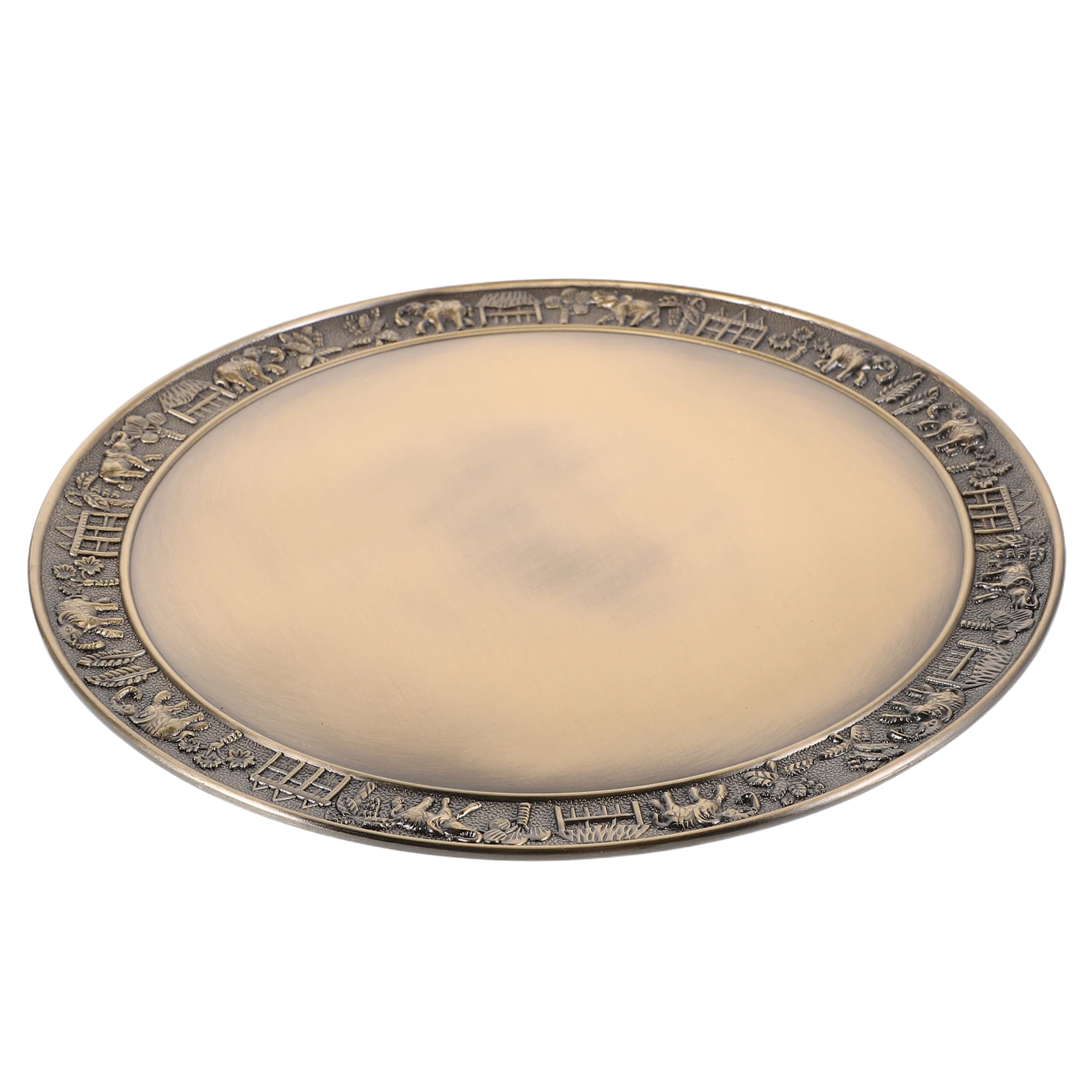 

Royal Style Vintage Cup Tray Decorative Metal Serving Zinc Alloy Centerpiece Coffee Table Tray for Home Decor Fruit Tea