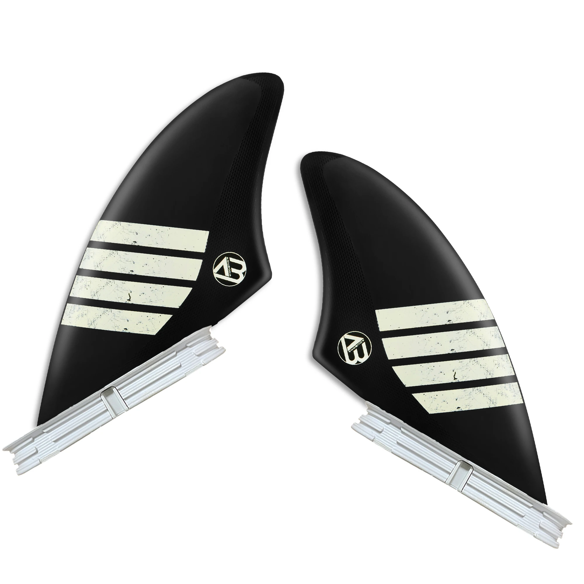Twin Keel Surfboard Fin (2 Fins) Dual Tab Single Tab Sizes Nylon Plastic Fins for Longboard Surfboard Funboard