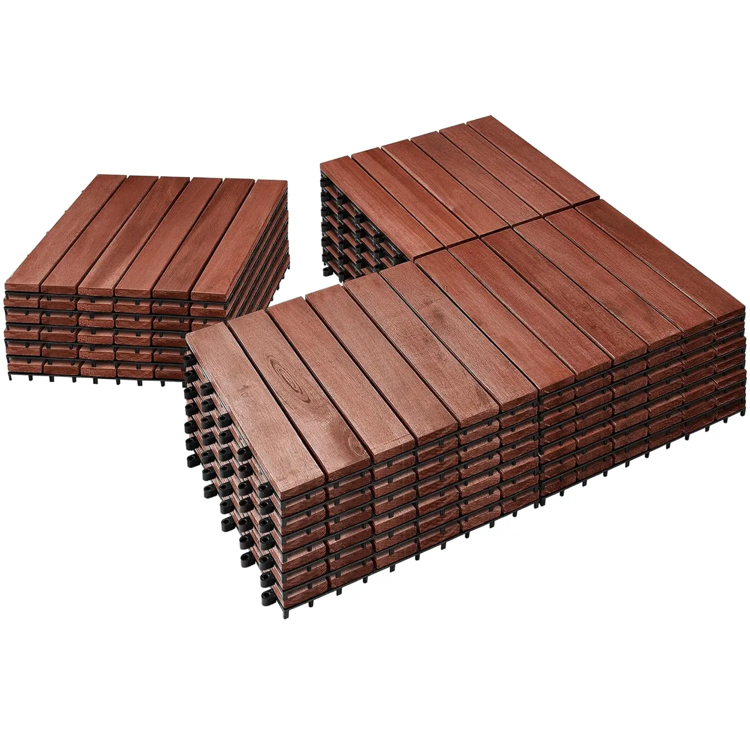 

Primezone 27 Pcs Fsc Certified Acacia Wood Interlocking Deck Tiles - 12"" X 12"" Waterproof Indoor Outdoor Patio Flooring