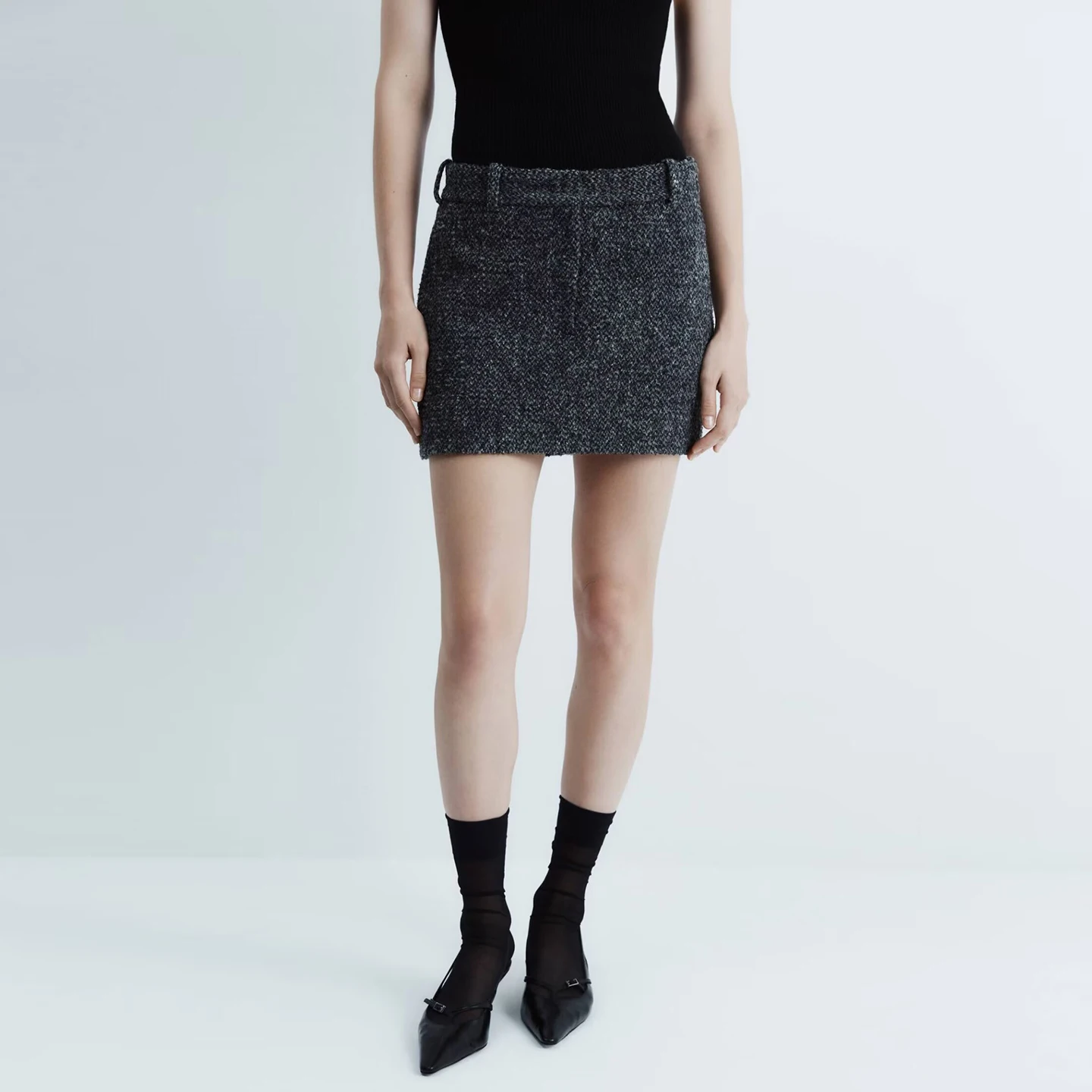 Spódnica damska Ele, wysoki stan, krój A, modna, uniwersalna, do noszenia na co dzień, wełniana spódnica marki Z, jesień 2025