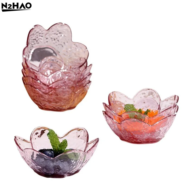Flower Shaped Clear Plastic Bowls Stackable Design Perfect For Serving Fruits Snacks Nuts Home Daily Use