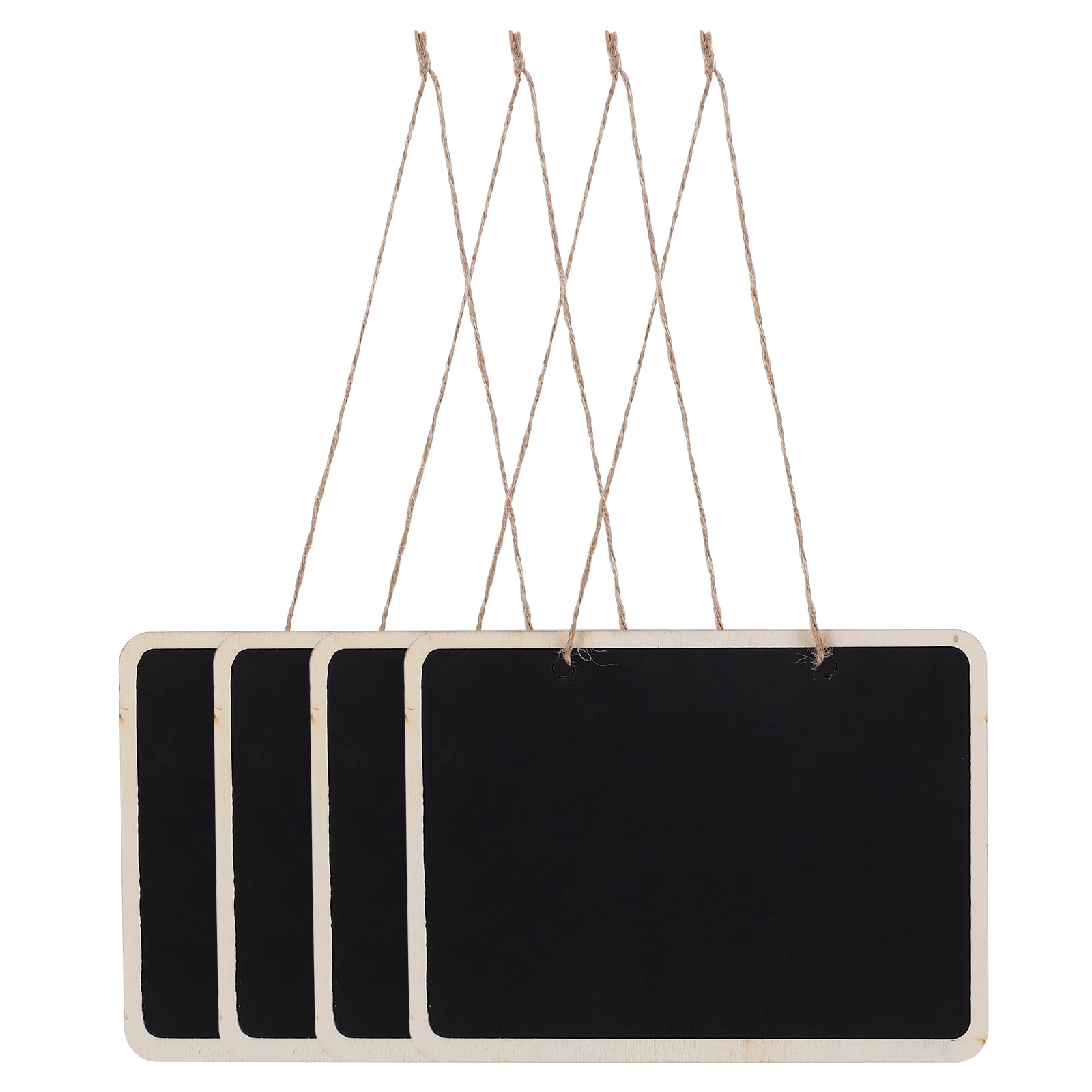 

4 pcs Mini Chalkboards Blackboard Tags Home Office Decor Bamboo Labels Hanging Plaques Write Messages Creativity