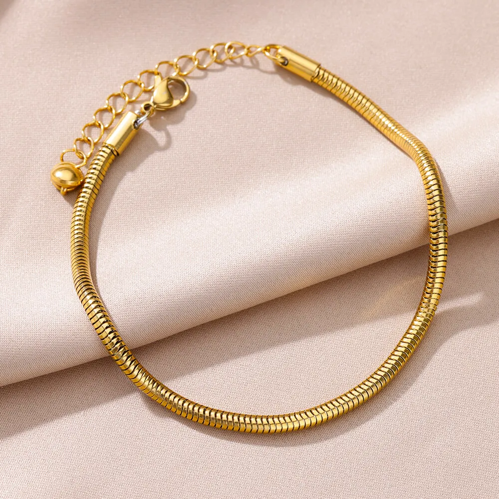 Tobilleras de acero inoxidable para mujer