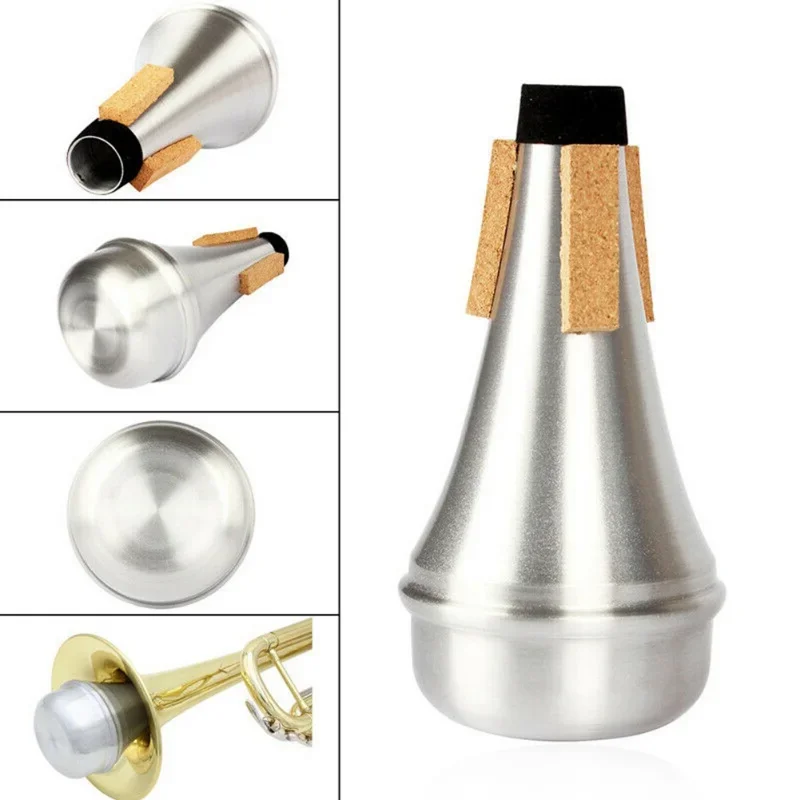 Lightweight Aluminum Practice Trumpet Mute Silencer Straight Mute Sourdine for Jazz W/ Long-lasting Precise Shaped Corks