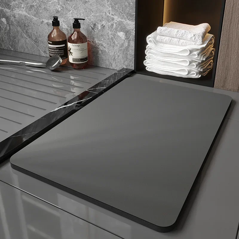 

Super Absorbent Bathroom Floor Mats Solid Colour Quick Dry Household Mats Toilet Foot Mats Bathroom Anti-Slip Carpet Bath Mat