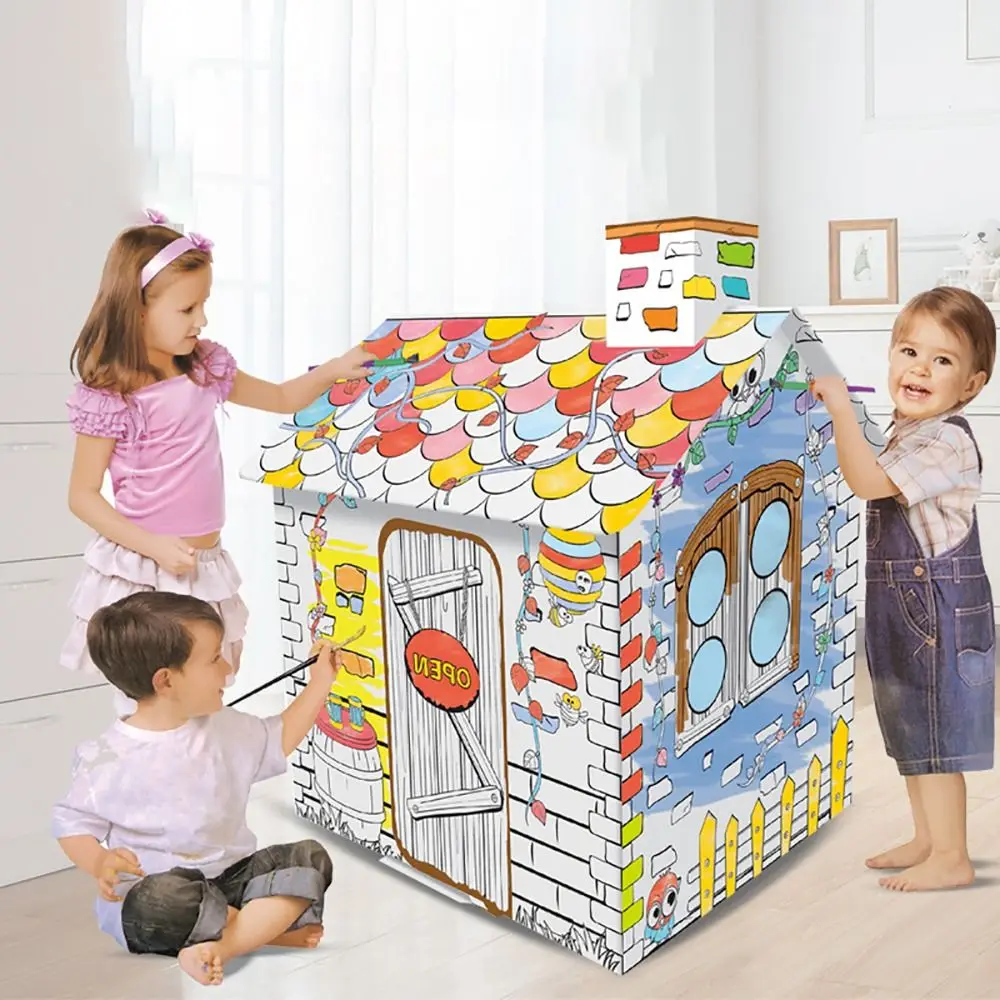 

3D Handmade Diy Doodle Cardboard Paper DIY Cardboard Coloring Toy Assembled Painting Education Toy for Children