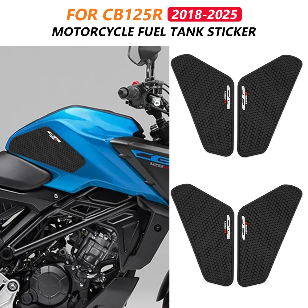

Наклейки-грипсы на бак мотоцикла для Honda CB125R 2018-2025, противоскользящие накладки на топливный бак, защита коленей CB 125R 2024