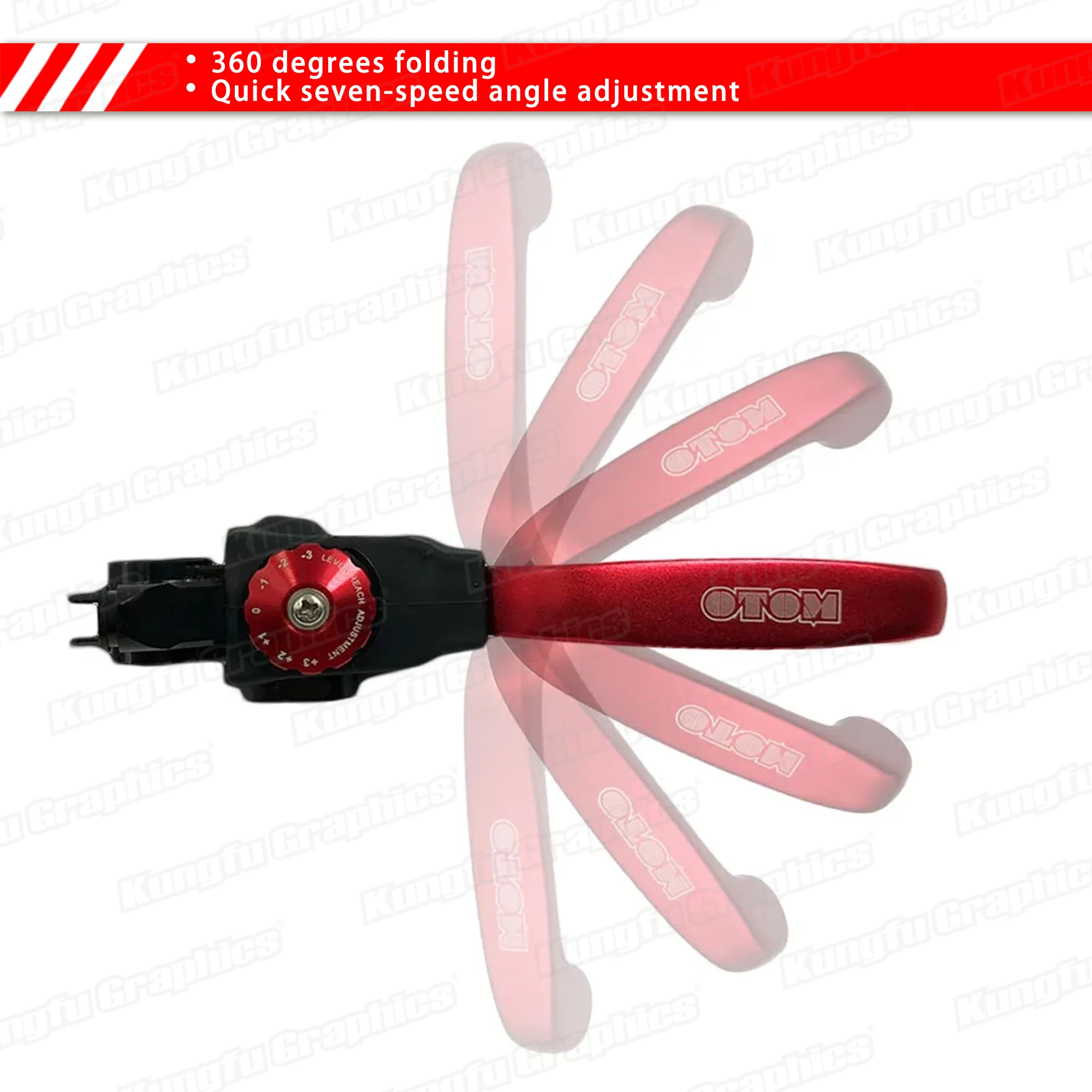 رافعة فرامل أمامية للدراجة النارية قابلة للتعديل 360 درجة قابلة للطي لهوندا CRF250R CRF450R CRF250RX CRF450RX، أحمر #5