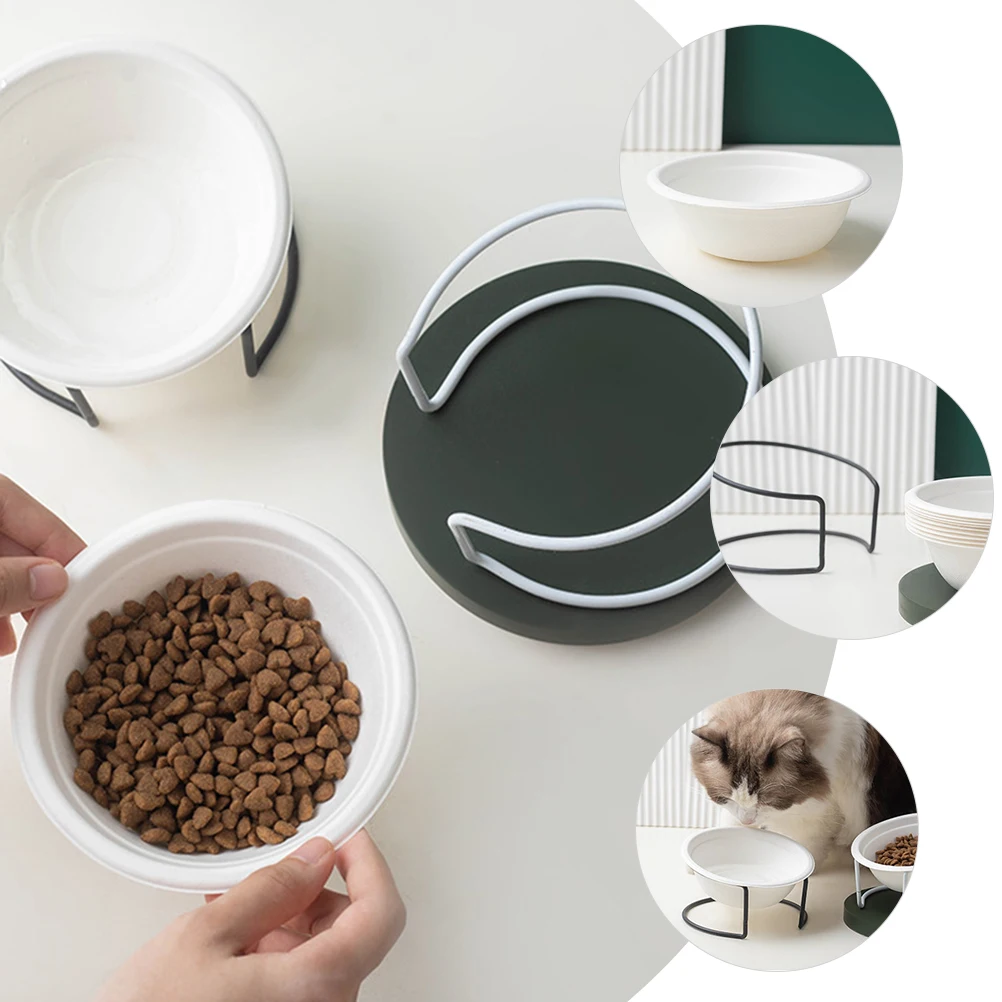 

1 Set Disposable Cat Dog Food Bowls Large Capacity Feeding Paper Tray For Travel Replacement Household Accessories Kitten Puppy