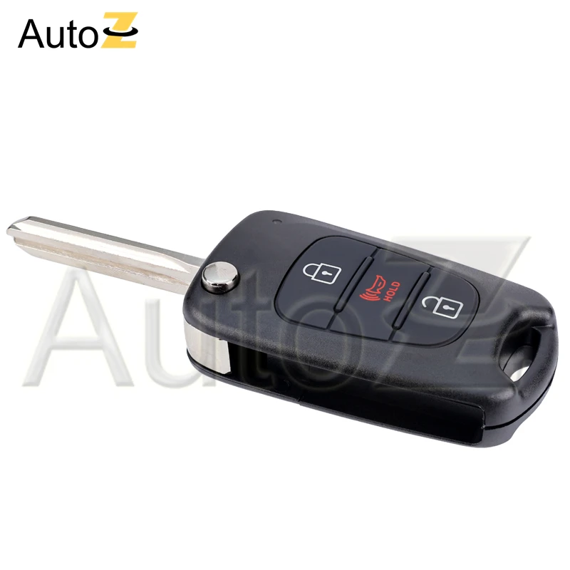 Autoschlüsselgehäuse für Kia Hyundai Rio Soul für Sportage 2010–2014 Smart Key Case TOY40 HYN10R Blade 3 Tasten ersetzen Flip-Schlüsselgehäuse