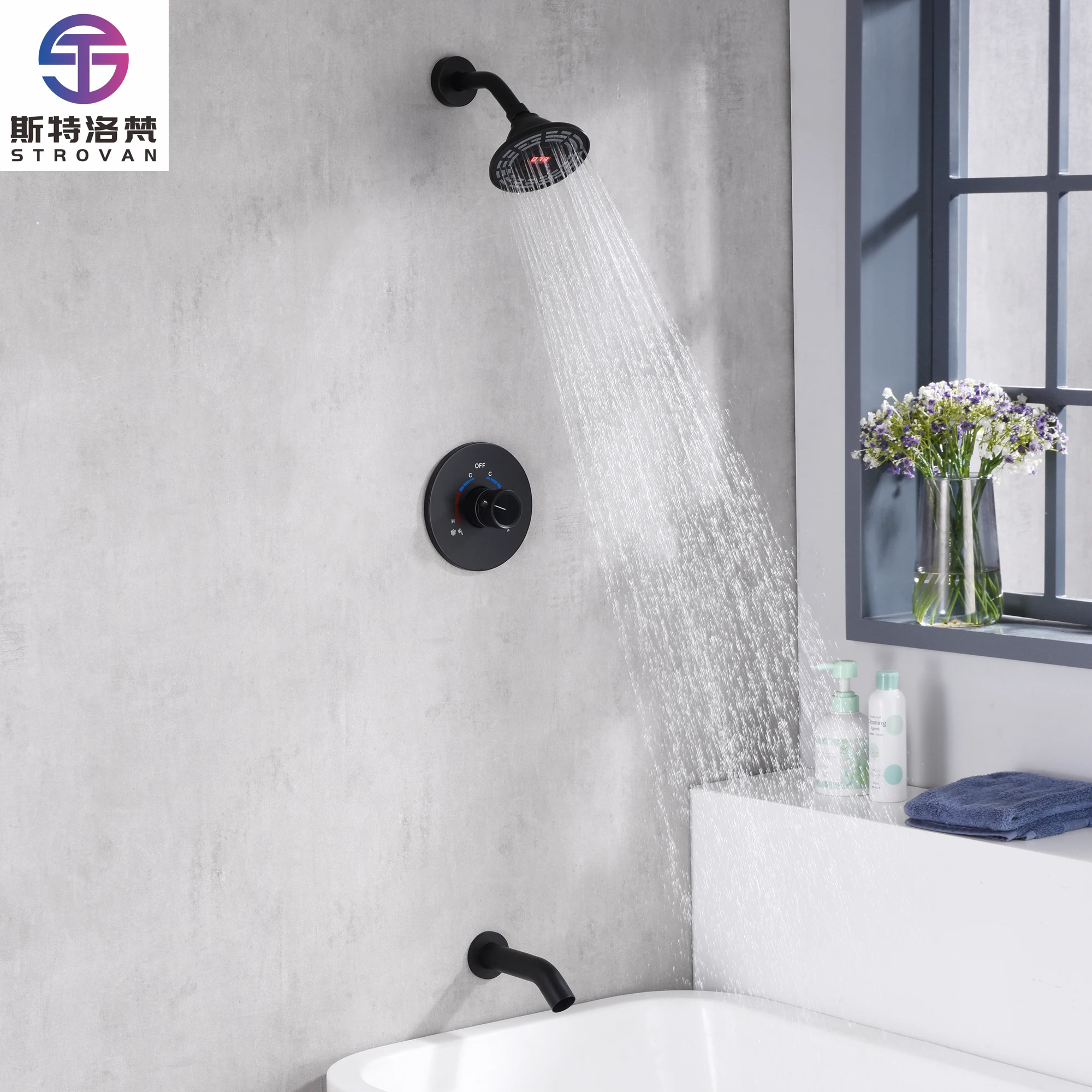 

Shower System Chrome Shower Set Wall Mounted High Pressure Shower Head