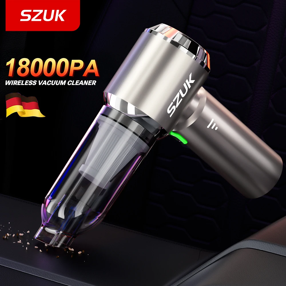 

SZUK 18000PA Mini Car Vacuum Cleaner Portable Powerful Cleaning Machine Handheld for Car Wireless Vacuum Cleaner Home Appliance