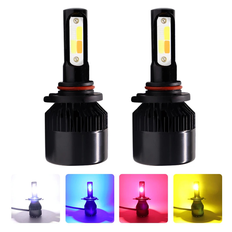 4Colors Strobe 60W Bulb Car Headlight H4 H7 LED Car Headlight Lamp Car Flashing Fog Light H8 H9 H11 9005 9006 LED Foglight Bulb