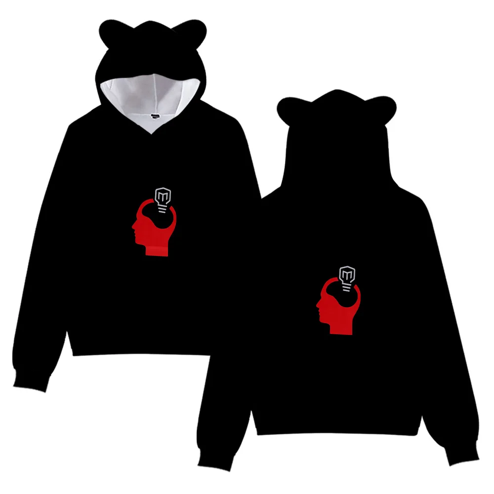 

Mark Rober винтажная уличная одежда 90-х годов с логотипом, толстовки с капюшоном для девочек, укороченный модный спортивный пуловер с кошачьими ушками