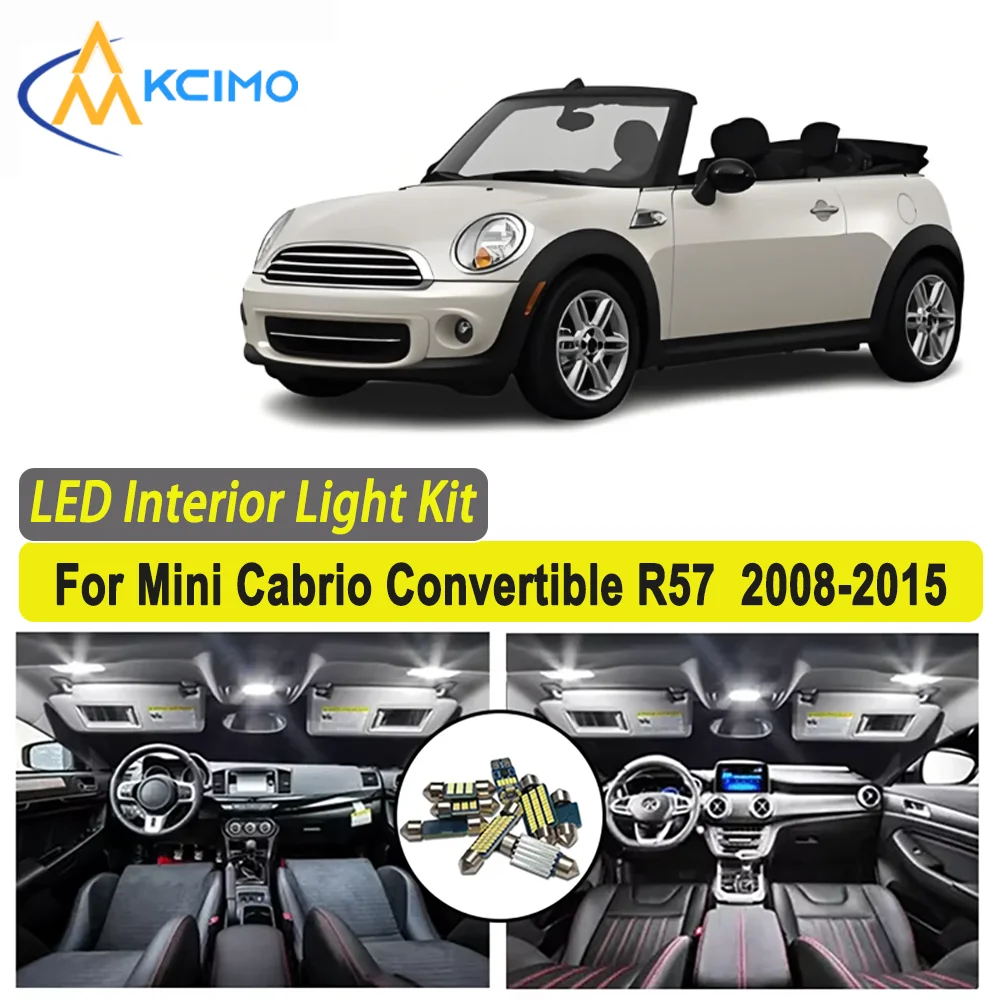 

Kcimo LED For Mini Cabrio Convertible R57 (2008-2015) Premium Bright LED Interior Dome Map Trunk Light Kit New Car Led Lamps