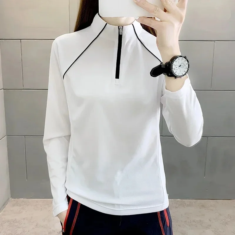 Women's Basic Top Long-sleeved Ice Silk Female Quick-drying T-shirt Stretch Breathable Outdoor Fitness Running Loose Men Tees