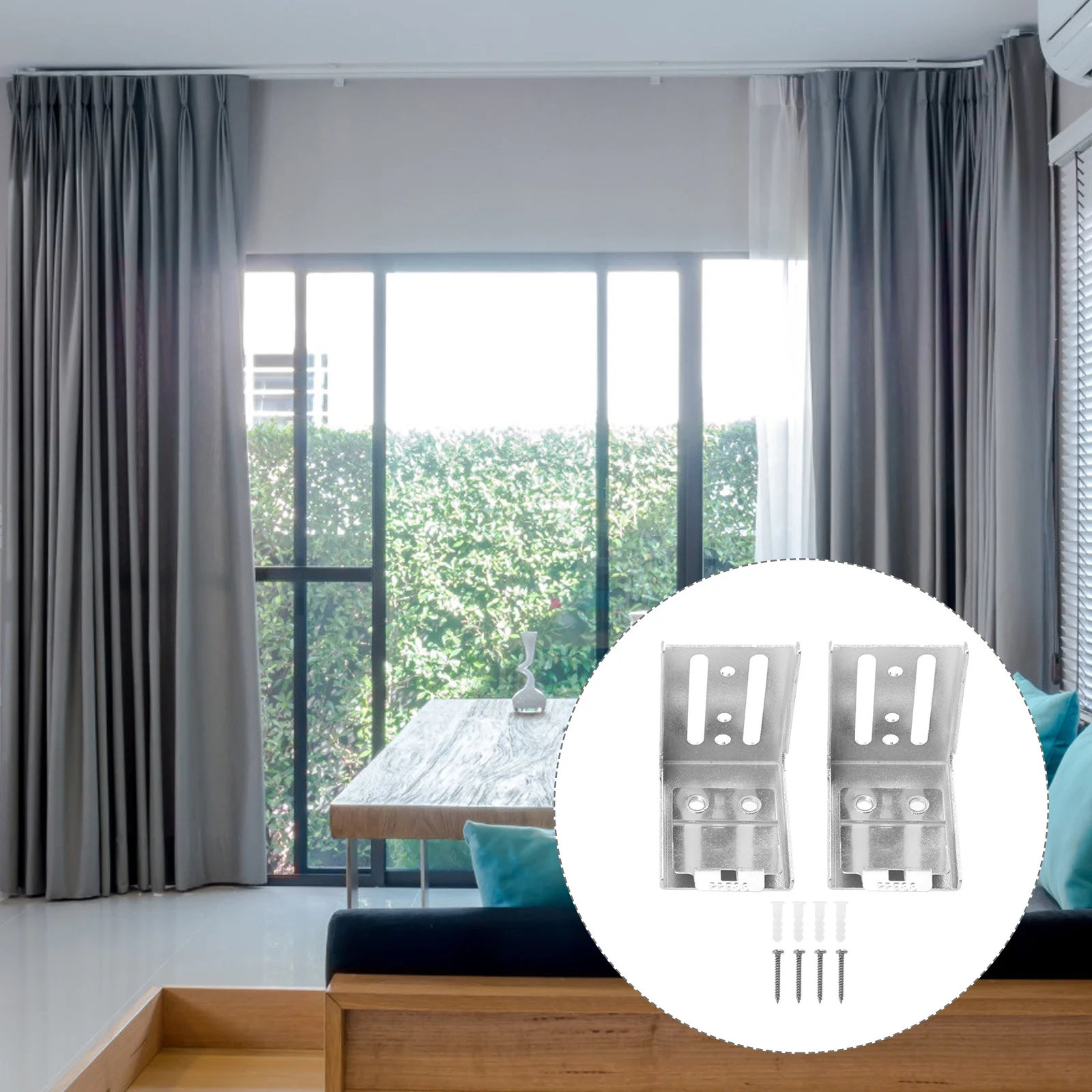 

2pcs Blind Brackets Mounting Accessories For Curtain Rail Track Installation Sturdy Hardware Fixings Home Office Bedroom Living